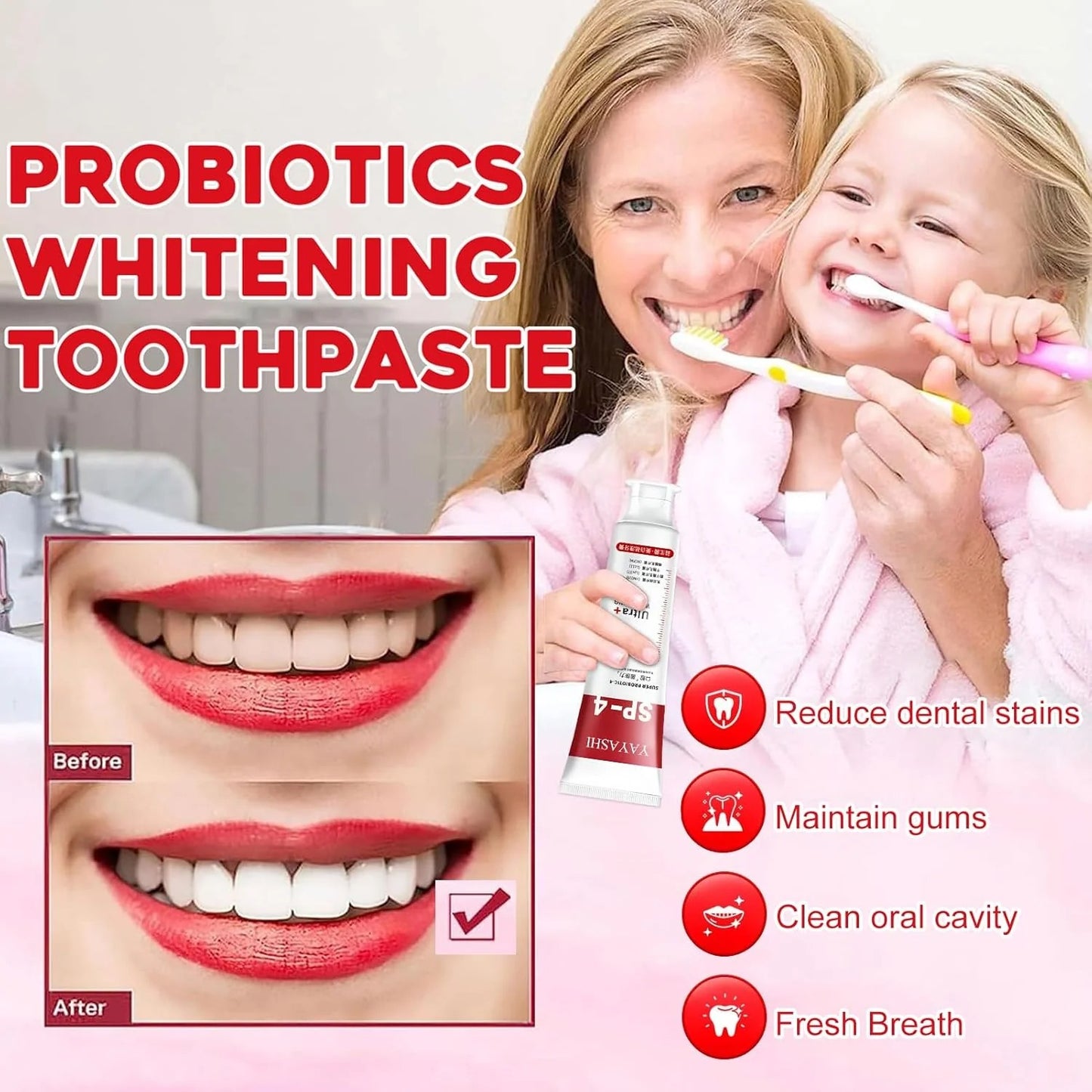 Probiotic Ultra Whitening Toothpaste : Buy 1 Get 1 Free