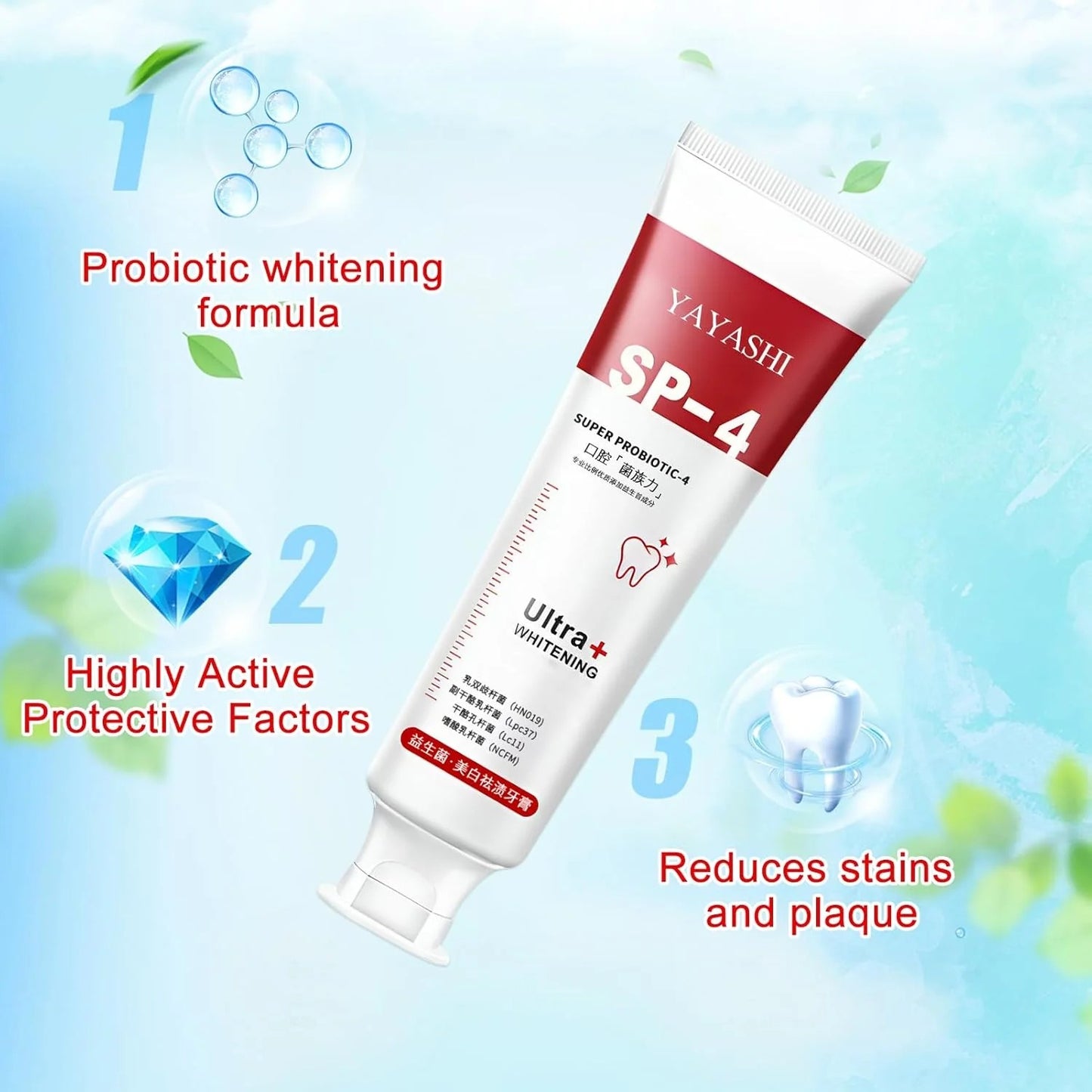 Probiotic Ultra Whitening Toothpaste : Buy 1 Get 1 Free